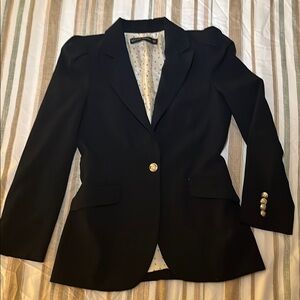 Zara Blue and Gold Tailored Blazer